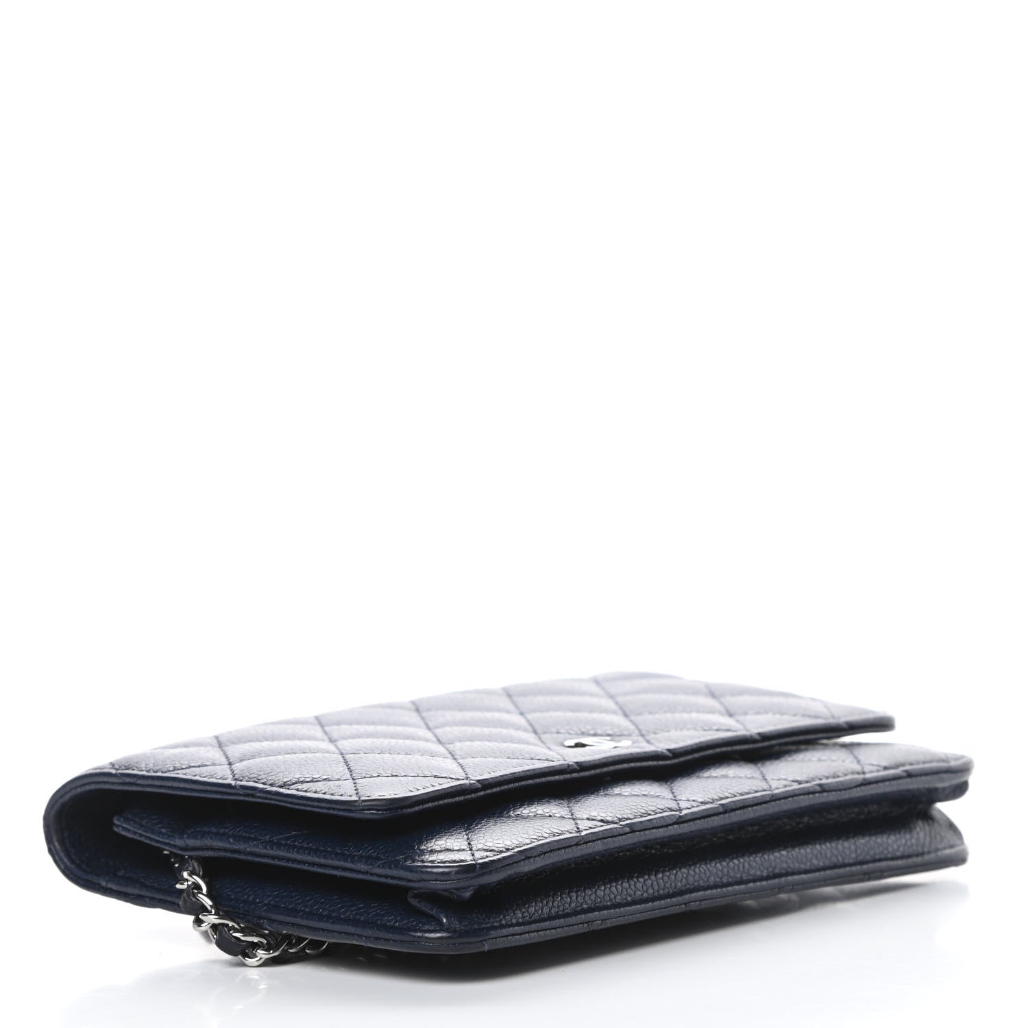 Chanel Caviar Quilted Wallet On Chain WOC Navy Blue 4 of 14