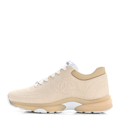 Chanel Fabric CC Womens Sneakers 35 Light Beige 1 of 10