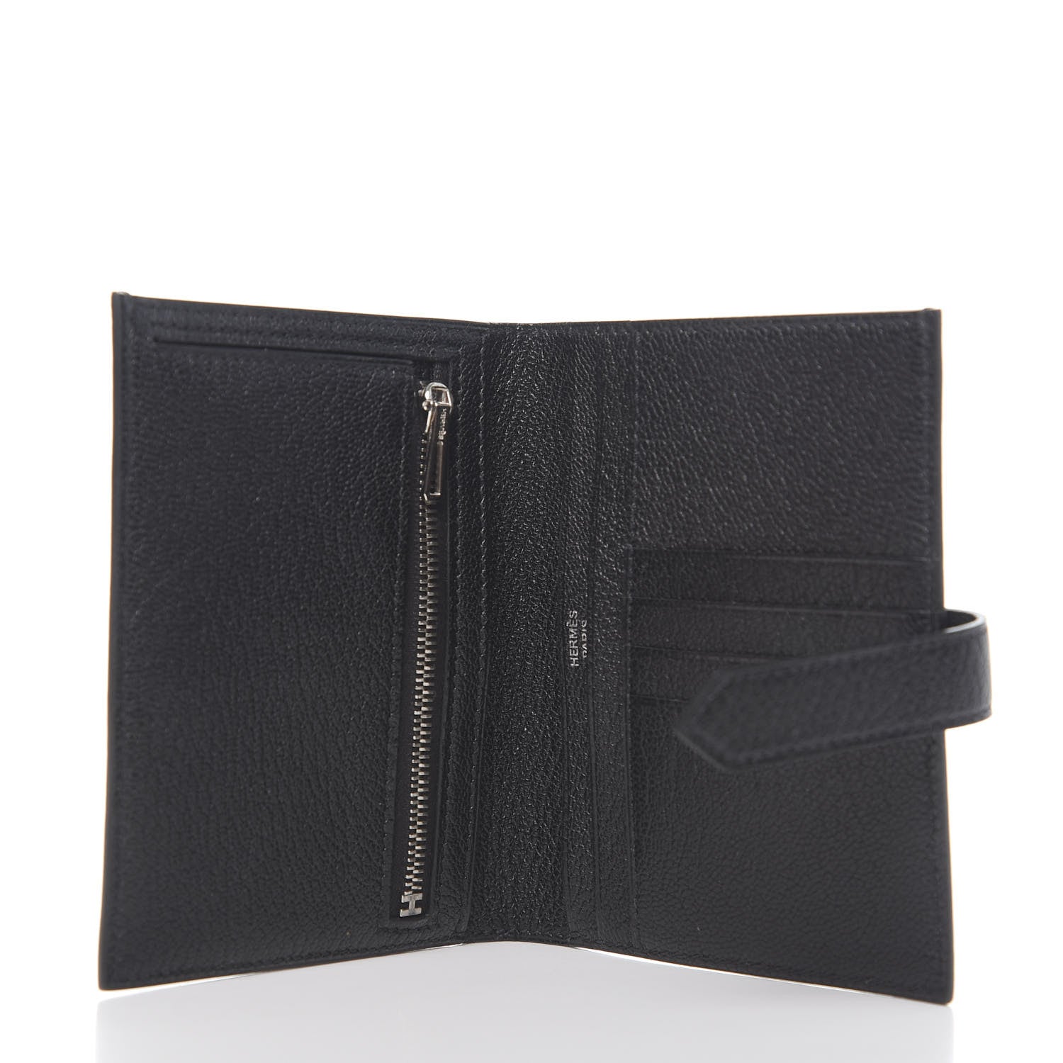 Hermes Chevre Mysore Bearn Compact Wallet Black 5 of 8
