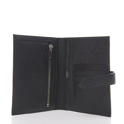 Hermes Chevre Mysore Bearn Compact Wallet Black 5 of 8
