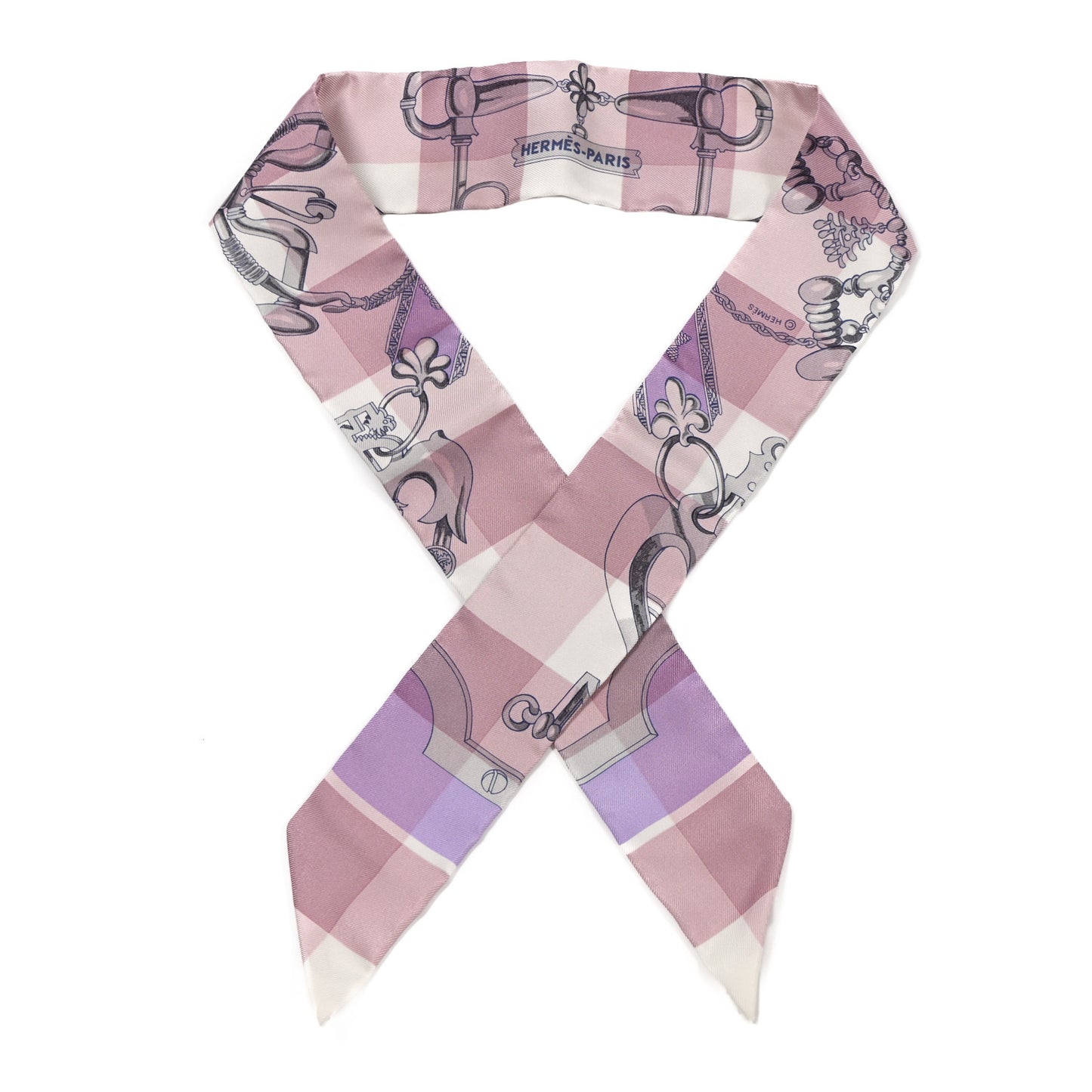 Silk Mors Et Gourmettes Vichy Twilly Parme Mauve White
