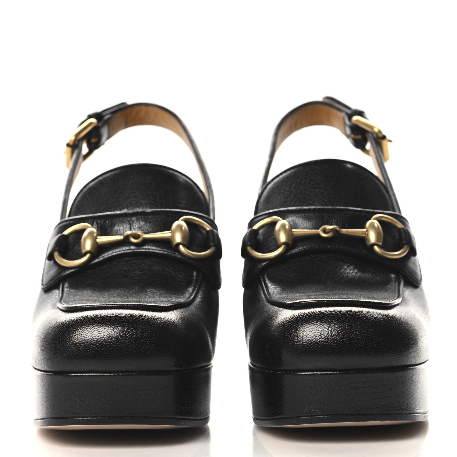 Gucci Quentin Granada Kid Horsebit Slingbacks Pumps 37 Black 3 of 9