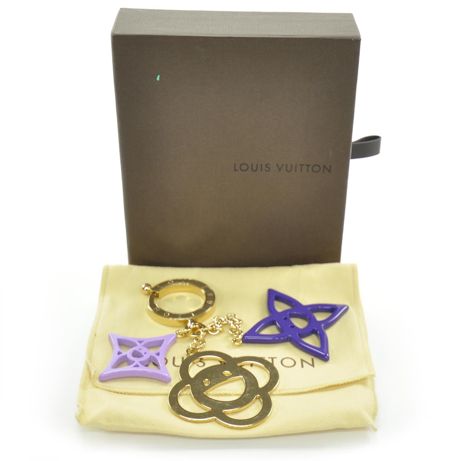 Louis Vuitton Brass Enamel Cosmic Blossom Bag Charm Violet 3 of 4