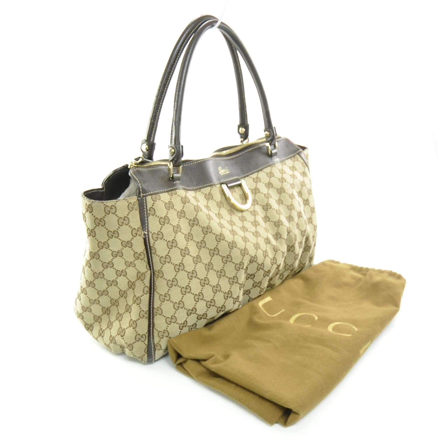 Gucci Monogram D Gold Tote Ebony 3 of 9