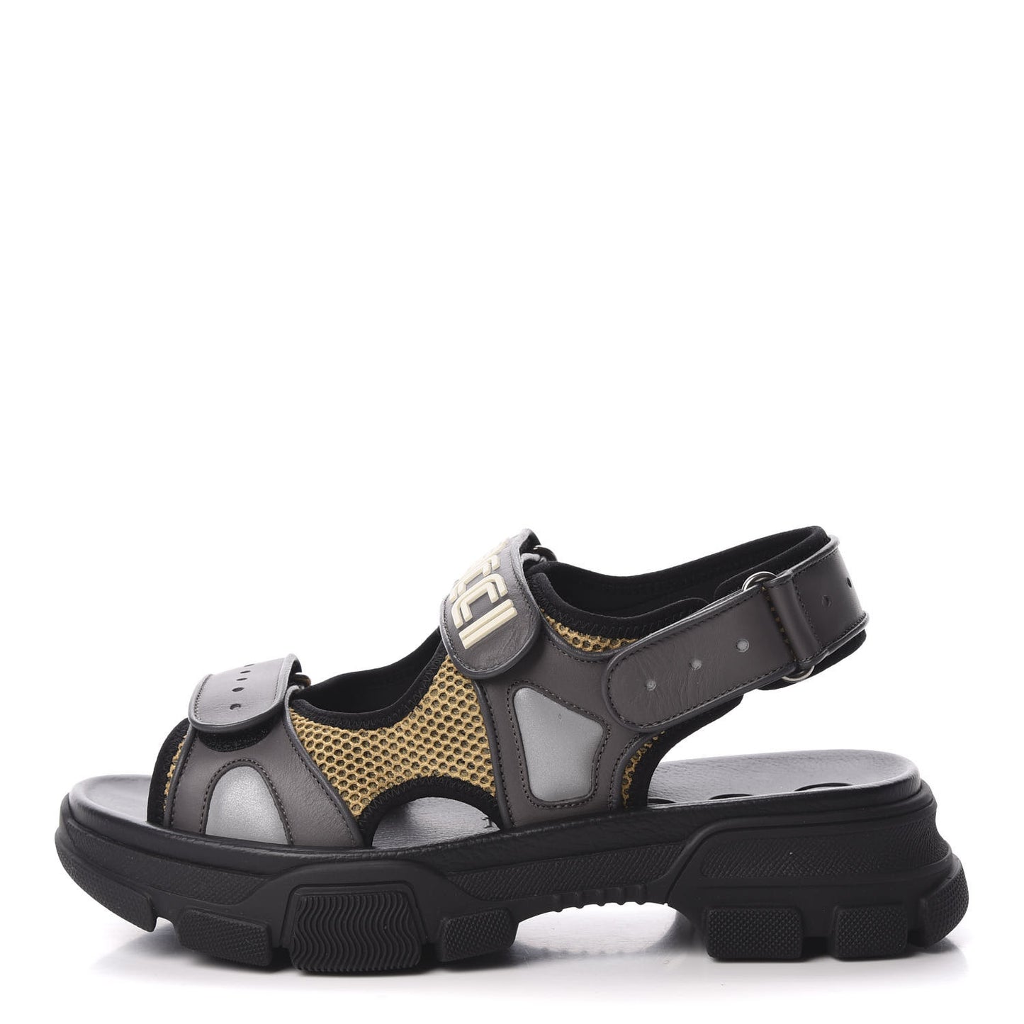 X SEGA Nappa Mesh Mens Aguru Sandals 8 Loess Black