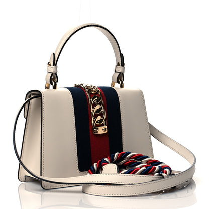 Gucci Calfskin Mini Sylvie Top Handle Bag White 3 of 13