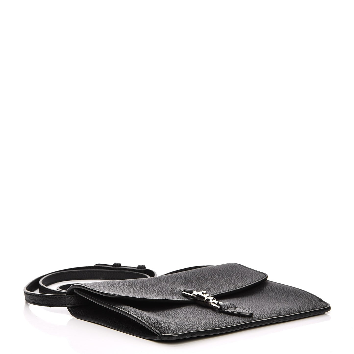 Grand Prix Calfskin Jackie Convertible Shoulder Bag Black