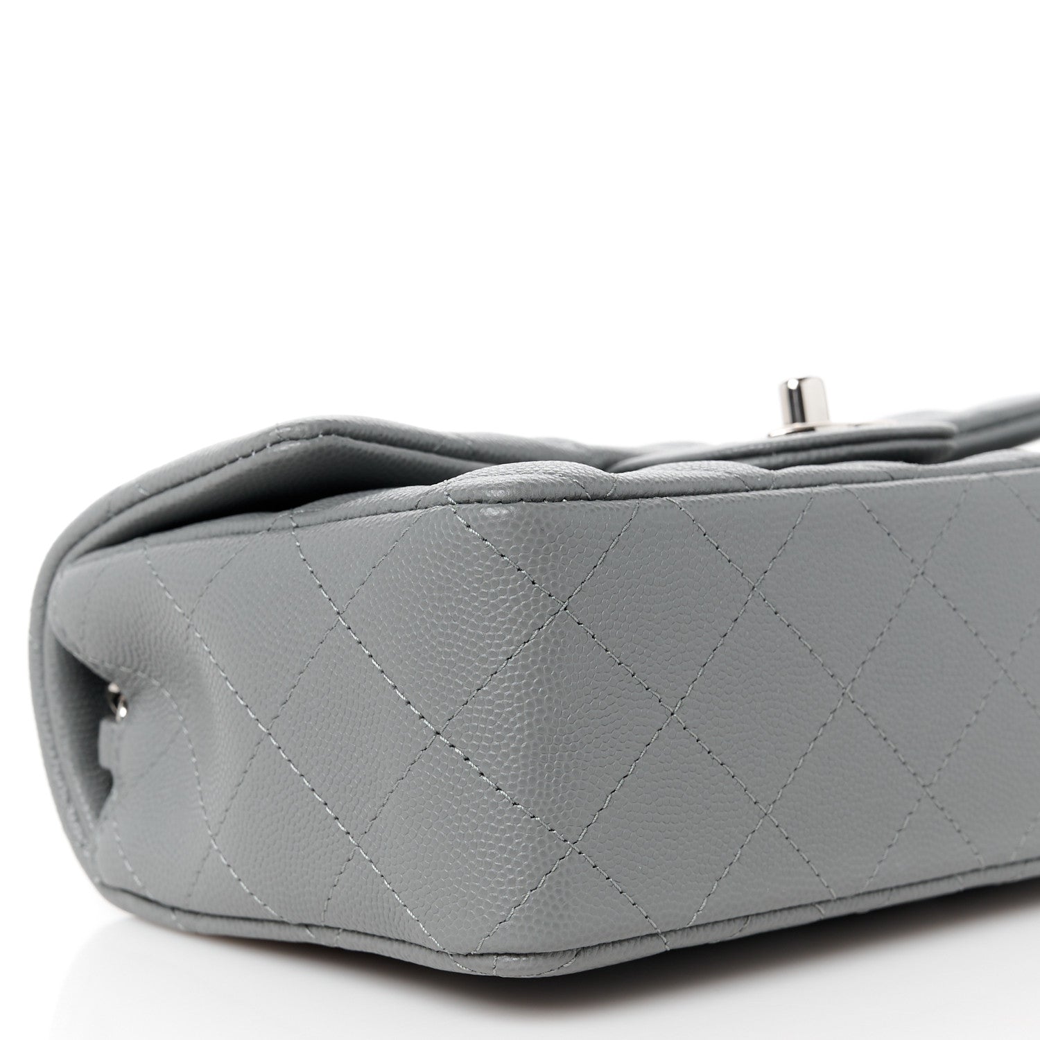 Chanel Caviar Quilted Mini Rectangular Flap Grey 10 of 12