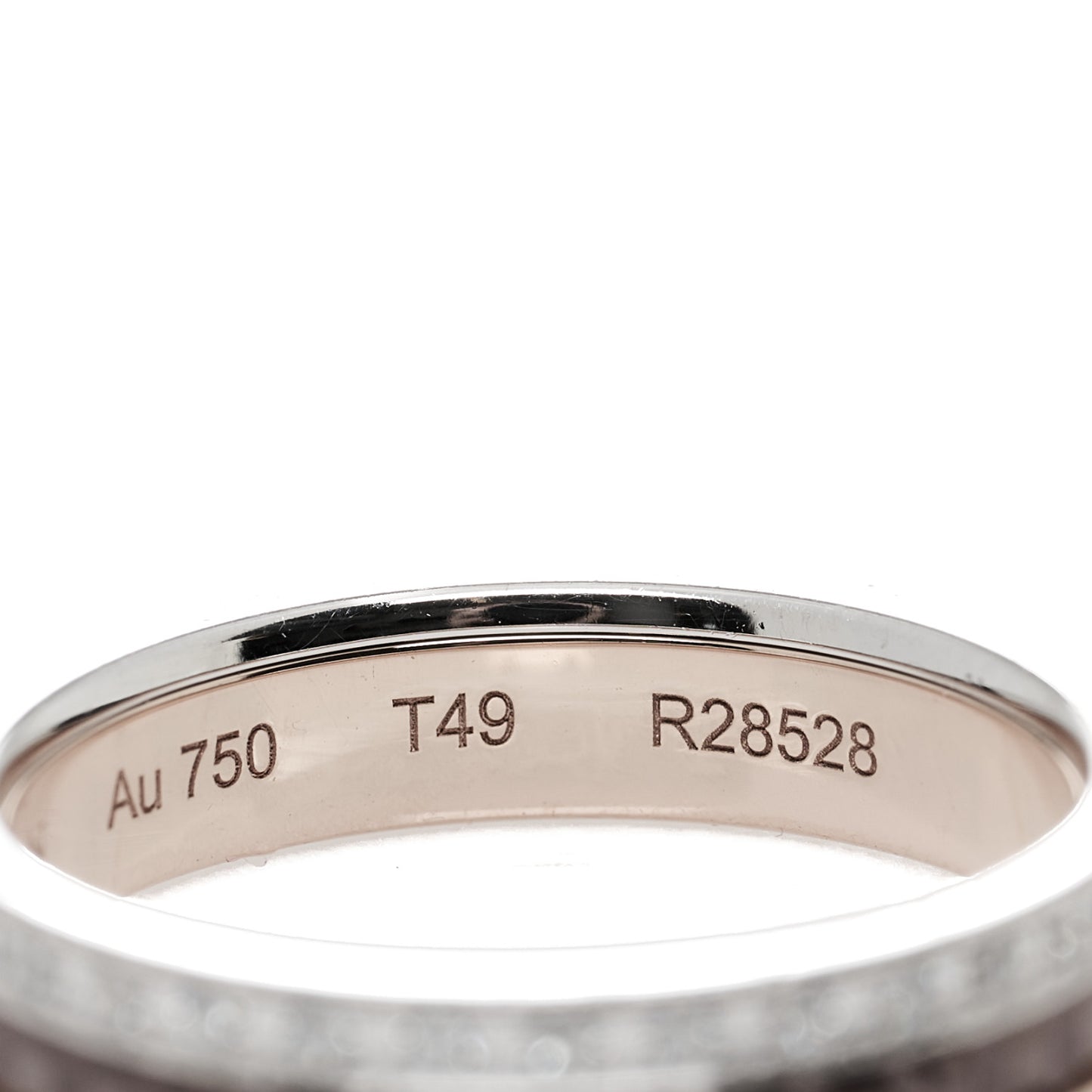18K Pink White Gold PVD Diamond Quatre Classique Wedding Band Ring 49 5