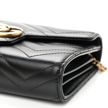 Gucci Calfskin Matelasse GG Marmont Chain Wallet Black 10 of 10