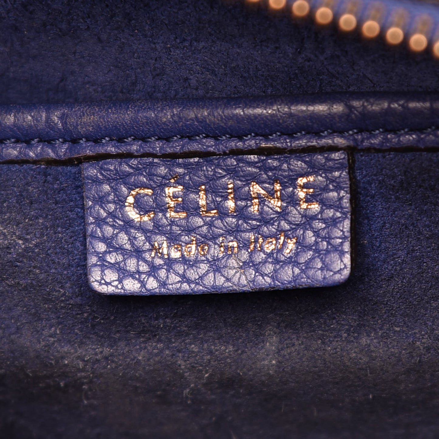 Drummed Calfskin Nano Luggage Indigo