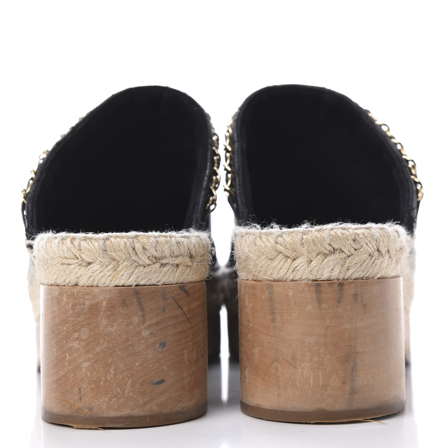 Chanel Calfskin Quilted Cork Cap Toe CC Clogs 41 Black 7 of 10