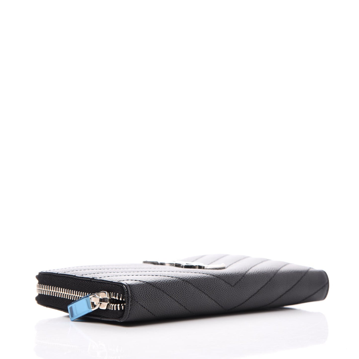 Grain De Poudre Matelasse Chevron Monogram Zip Around Wallet Black