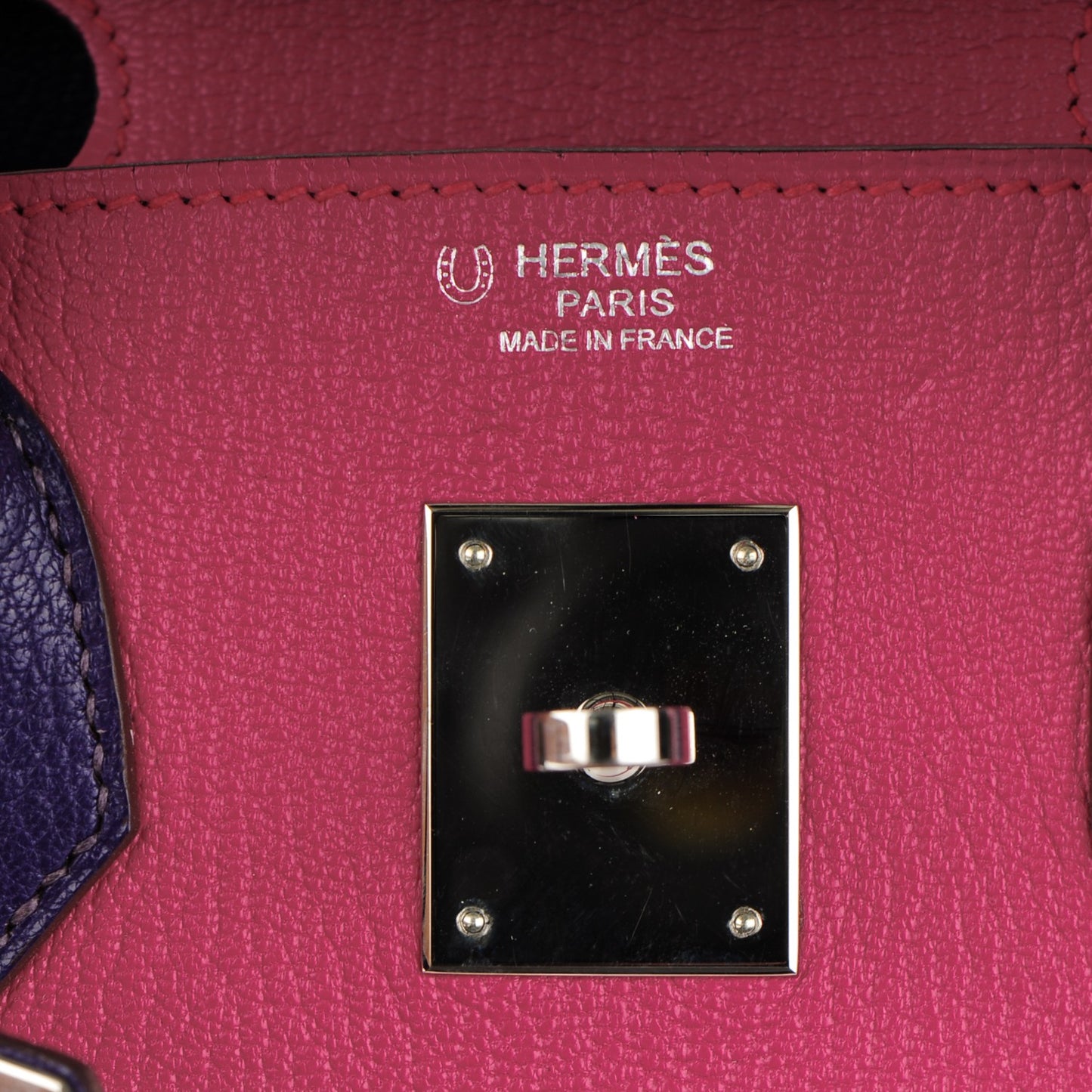 Chevre Bi-Color Horseshoe Birkin 30 Rose Shocking Iris