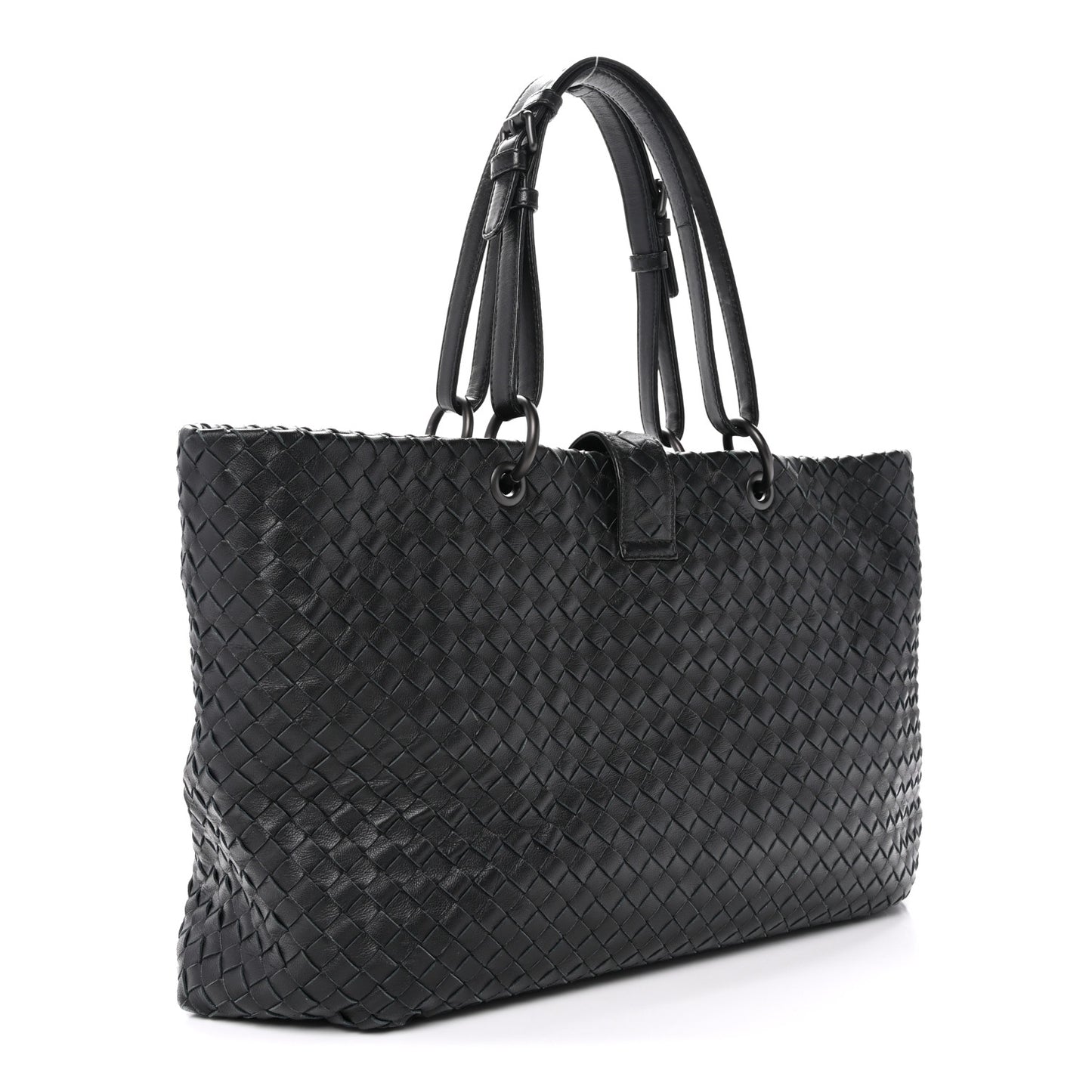 Nappa Intrecciato Medium Roma Tote Black
