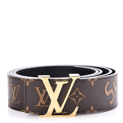 Louis Vuitton X SUPREME Monogram 40mm LV Initiales Belt 110 44 1 of 10