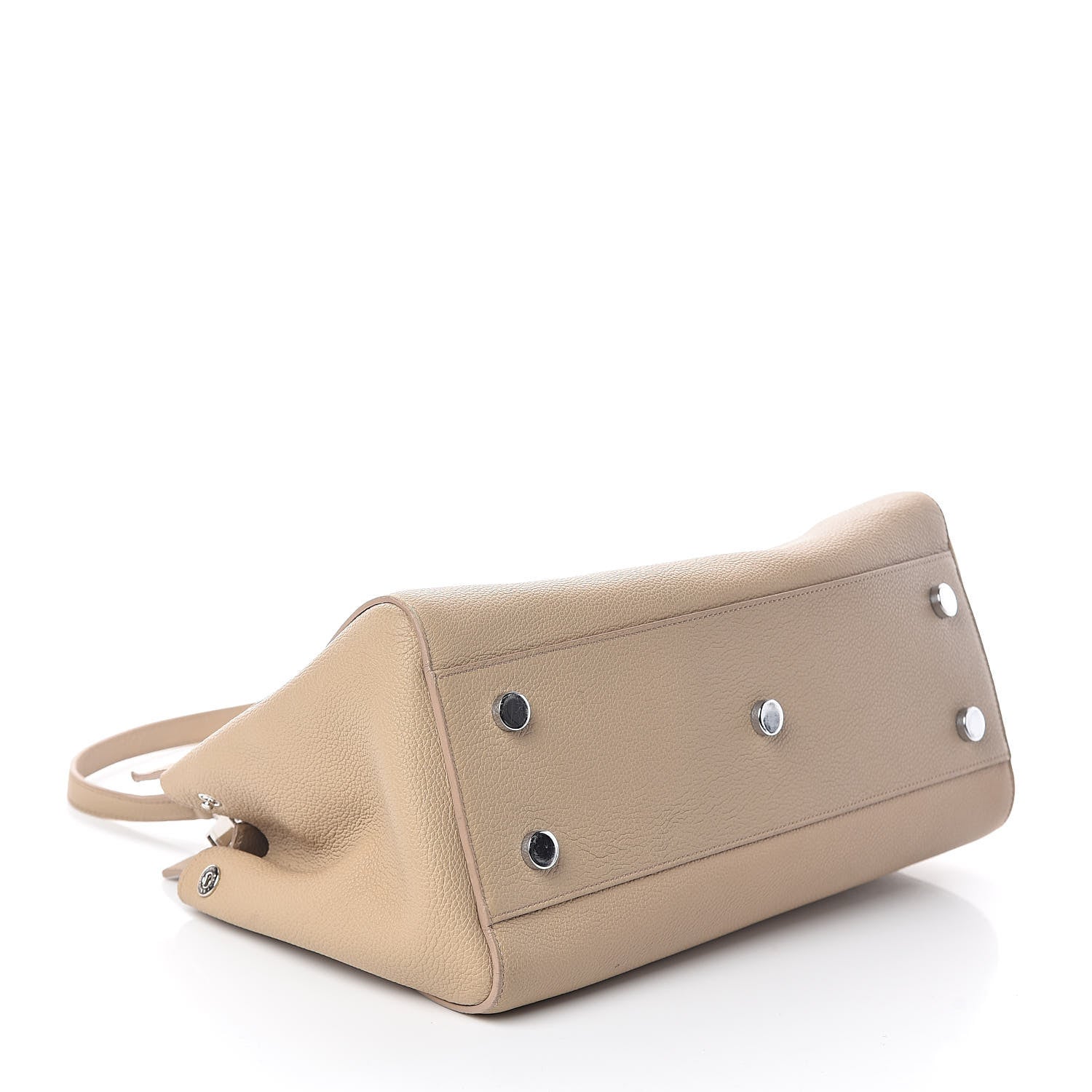 Saint Laurent Grained Calfskin Small Rive Gauche Dark Beige 4 of 11