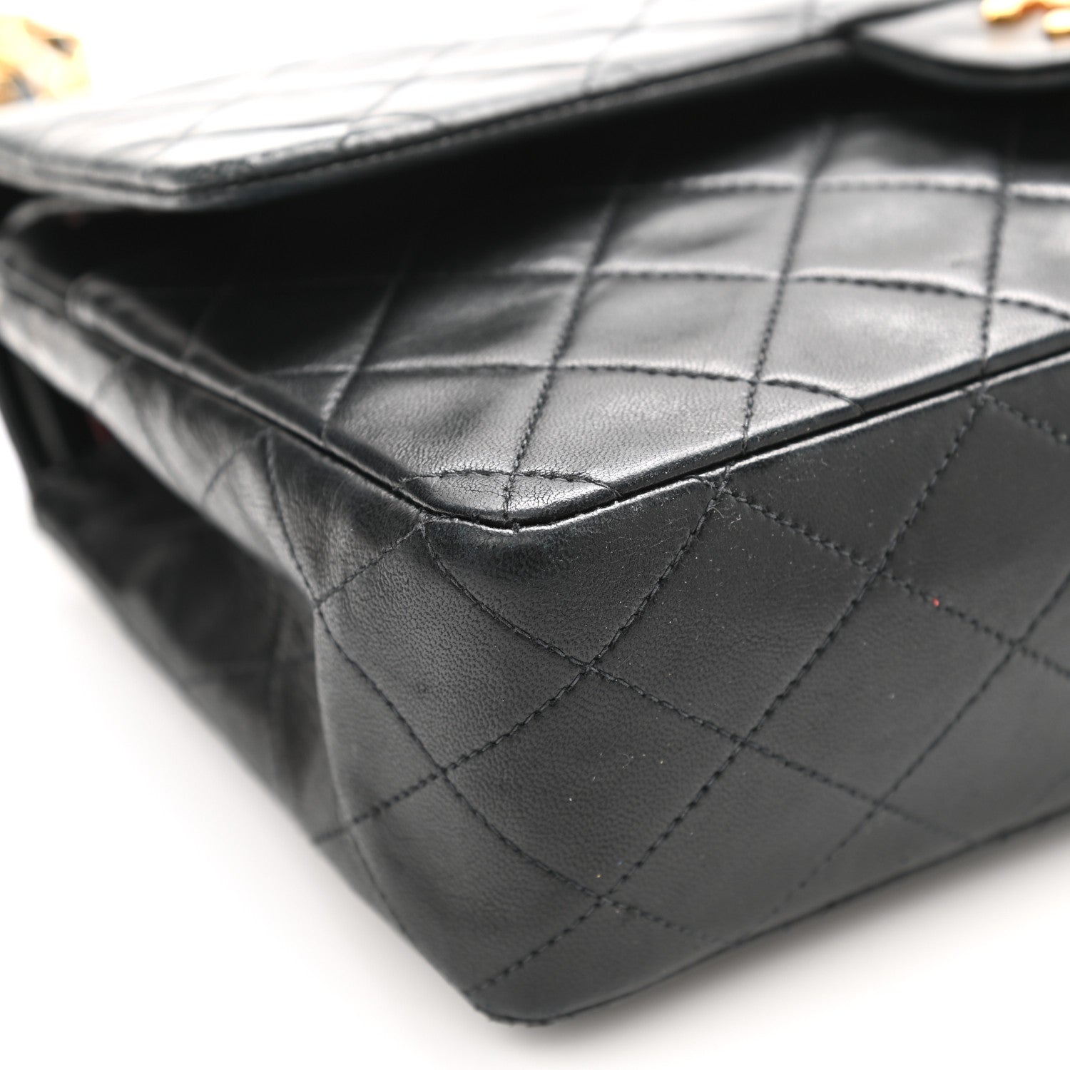 Chanel Lambskin Quilted Medium Double Flap Black 14 of 19