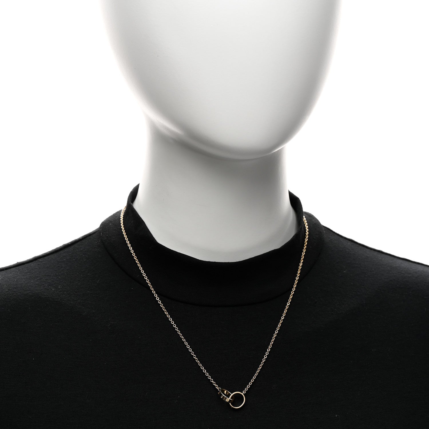Cartier 18K Yellow Gold Interlocking LOVE Necklace 2 of 5