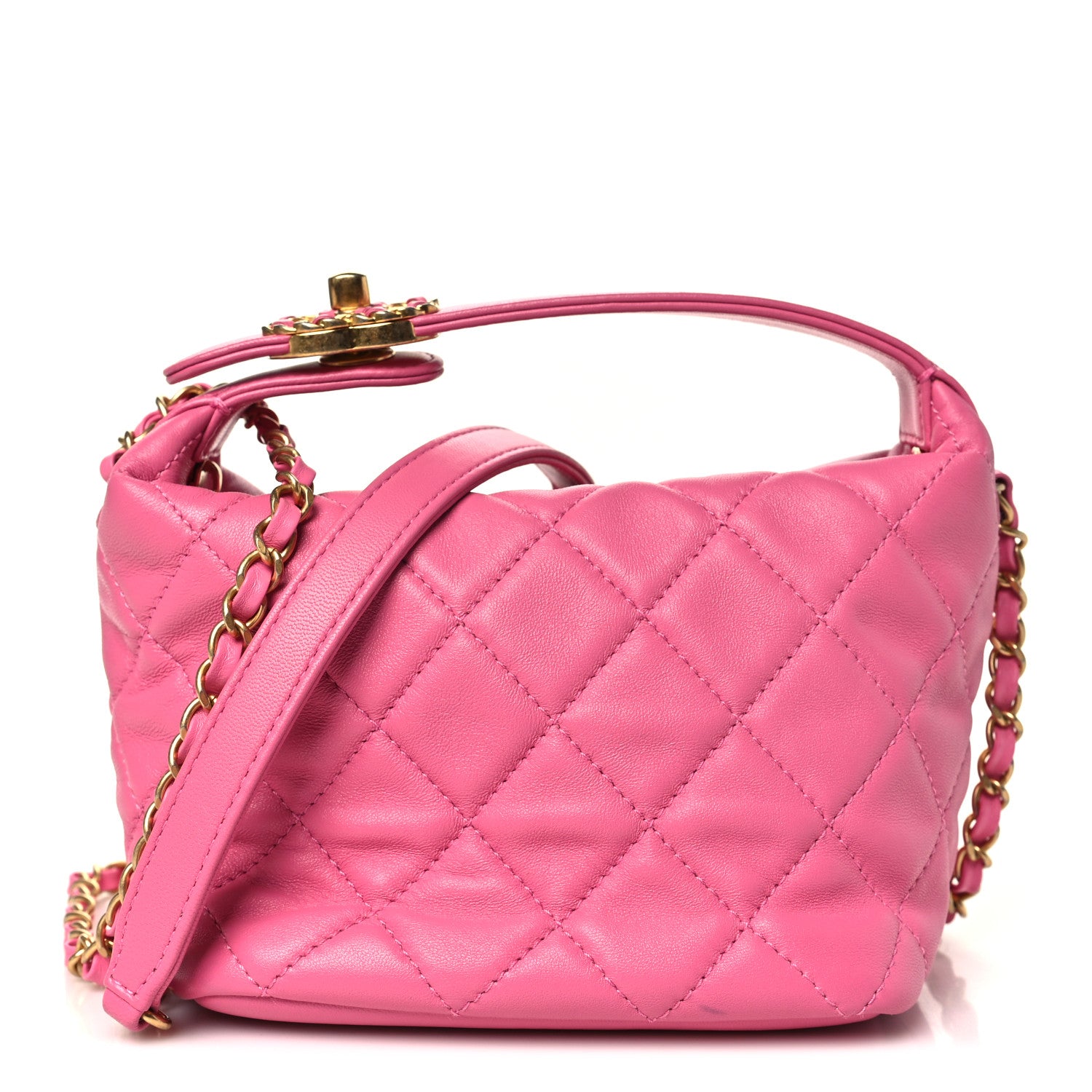 Chanel Lambskin Quilted Small Perfect Meeting Hobo Pink 1 of 10