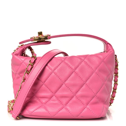 Chanel Lambskin Quilted Small Perfect Meeting Hobo Pink 1 of 10