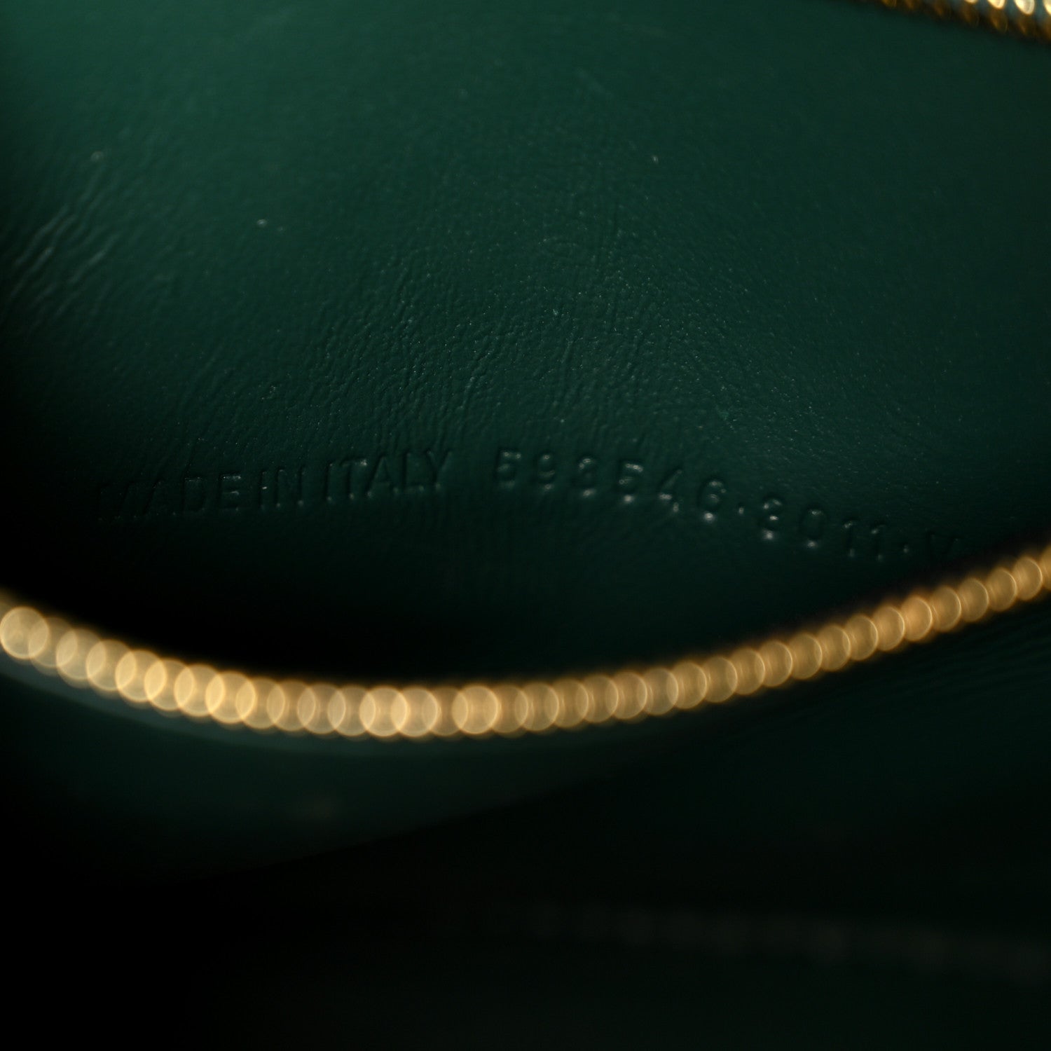 Balenciaga Shiny Calfskin Crocodile Embossed Small Hourglass Top Handle Bag Forest Green 7 of 11