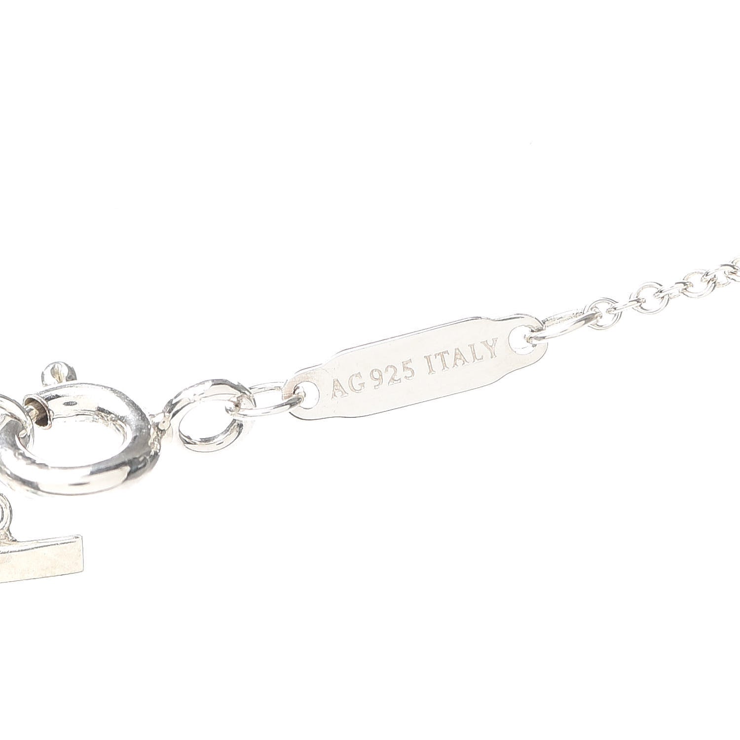 Tiffany Sterling Silver Large T Smile Pendant Necklace 4 of 6