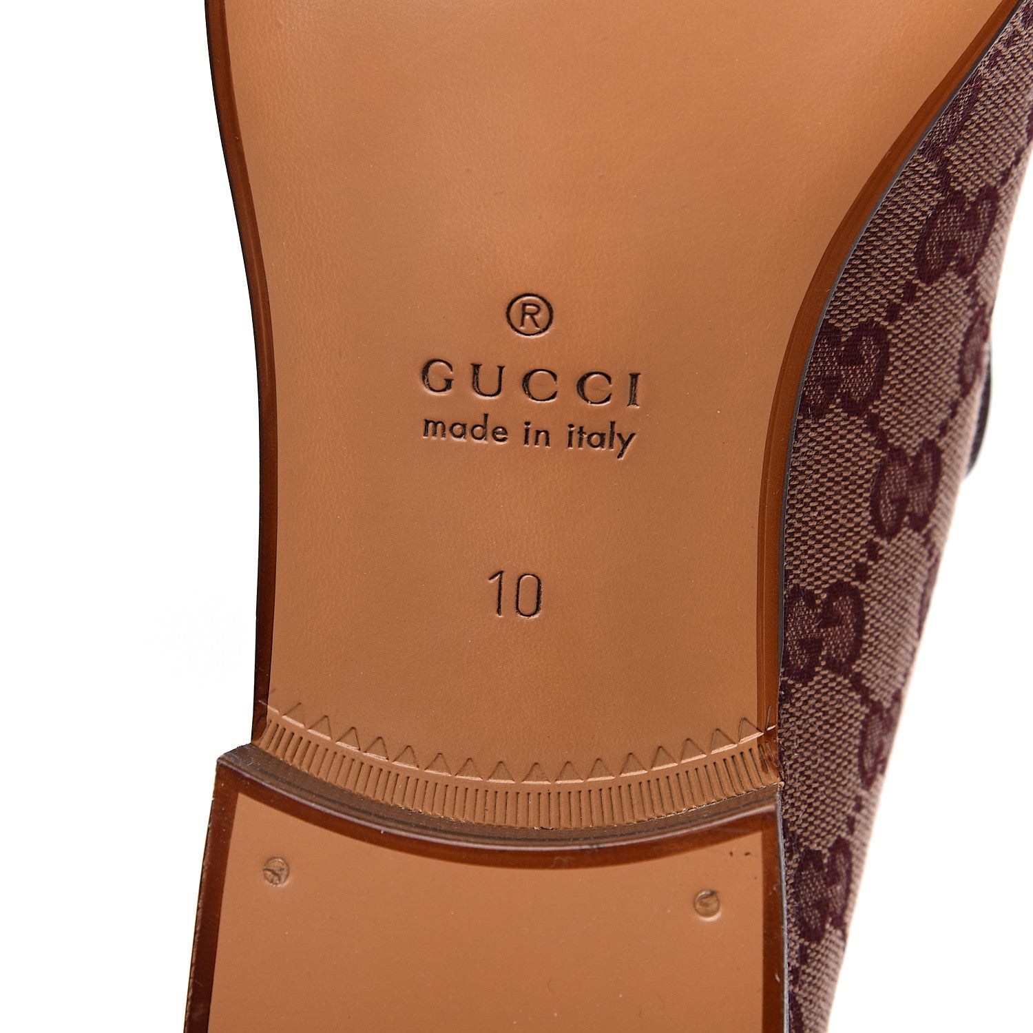 Gucci GG Monogram Granada Kid Mens Horsebit Loafers 10 Sahara Rubino Bright Bordeaux 6 of 9