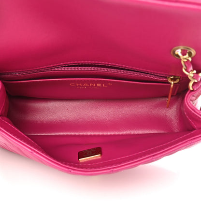 Chanel Lambskin Quilted Mini Rectangular Pearl Crush Flap Fuchsia 5 of 11