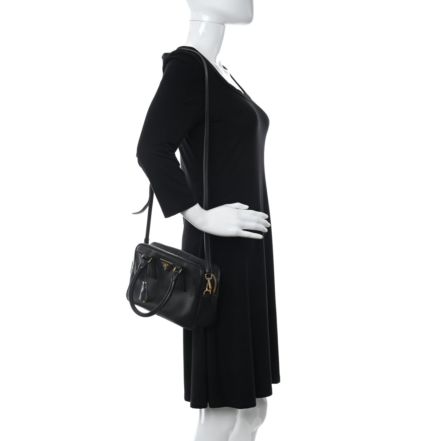 Saffiano Lux Petite Bowler Black