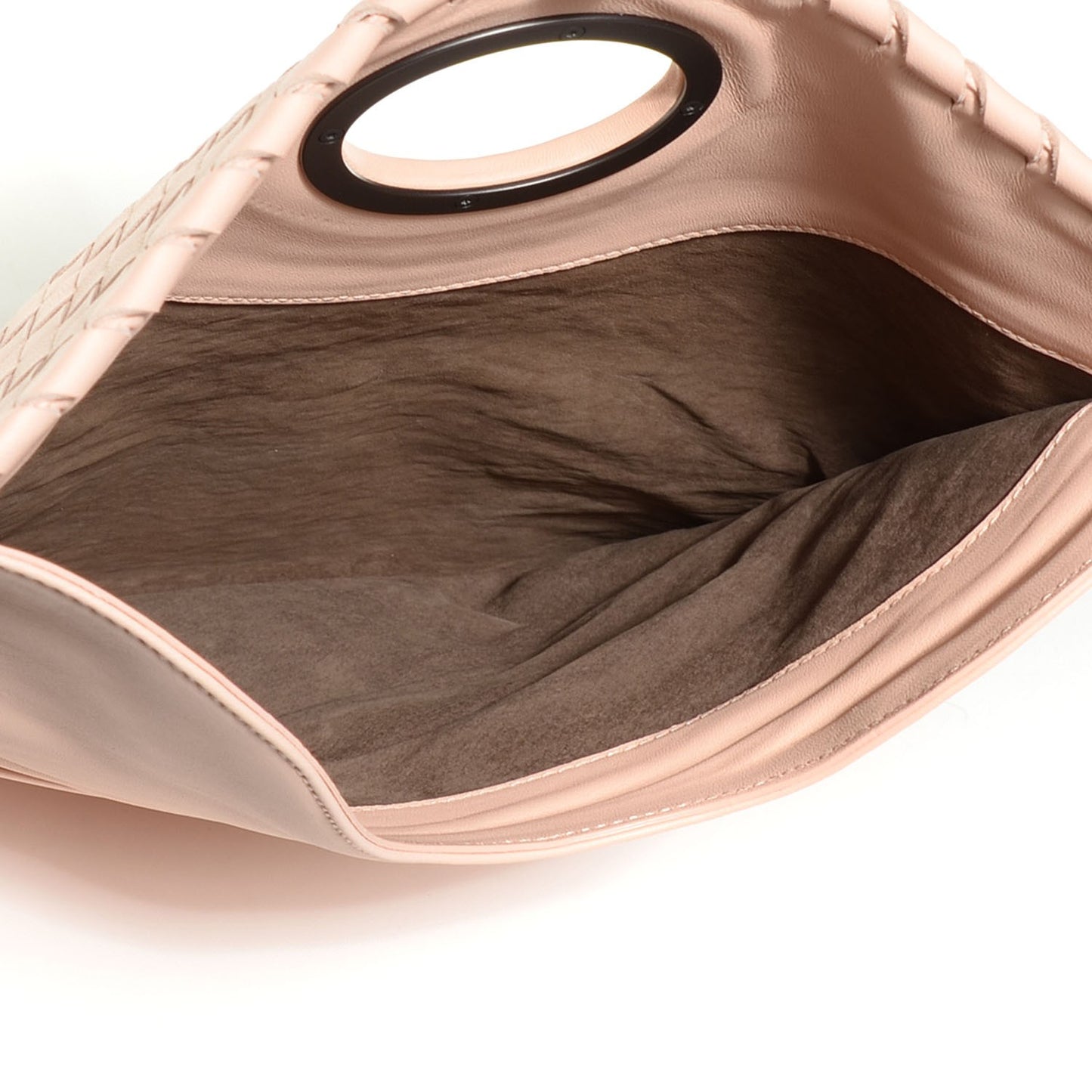 Nappa Intrecciato Turnlock Clutch Flamingo
