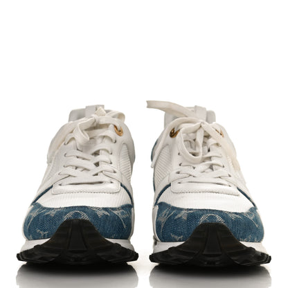 Louis Vuitton Calfskin Monogram Denim Run Away Sneakers 40 White 2 of 10