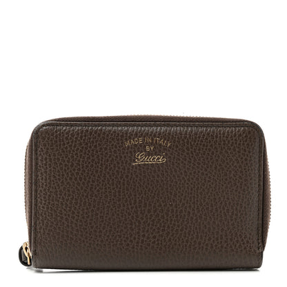 Gucci Dollar Calfskin Bi-Color Medium Swing Zip Around Wallet Grey Field Soft Pink 1 of 11