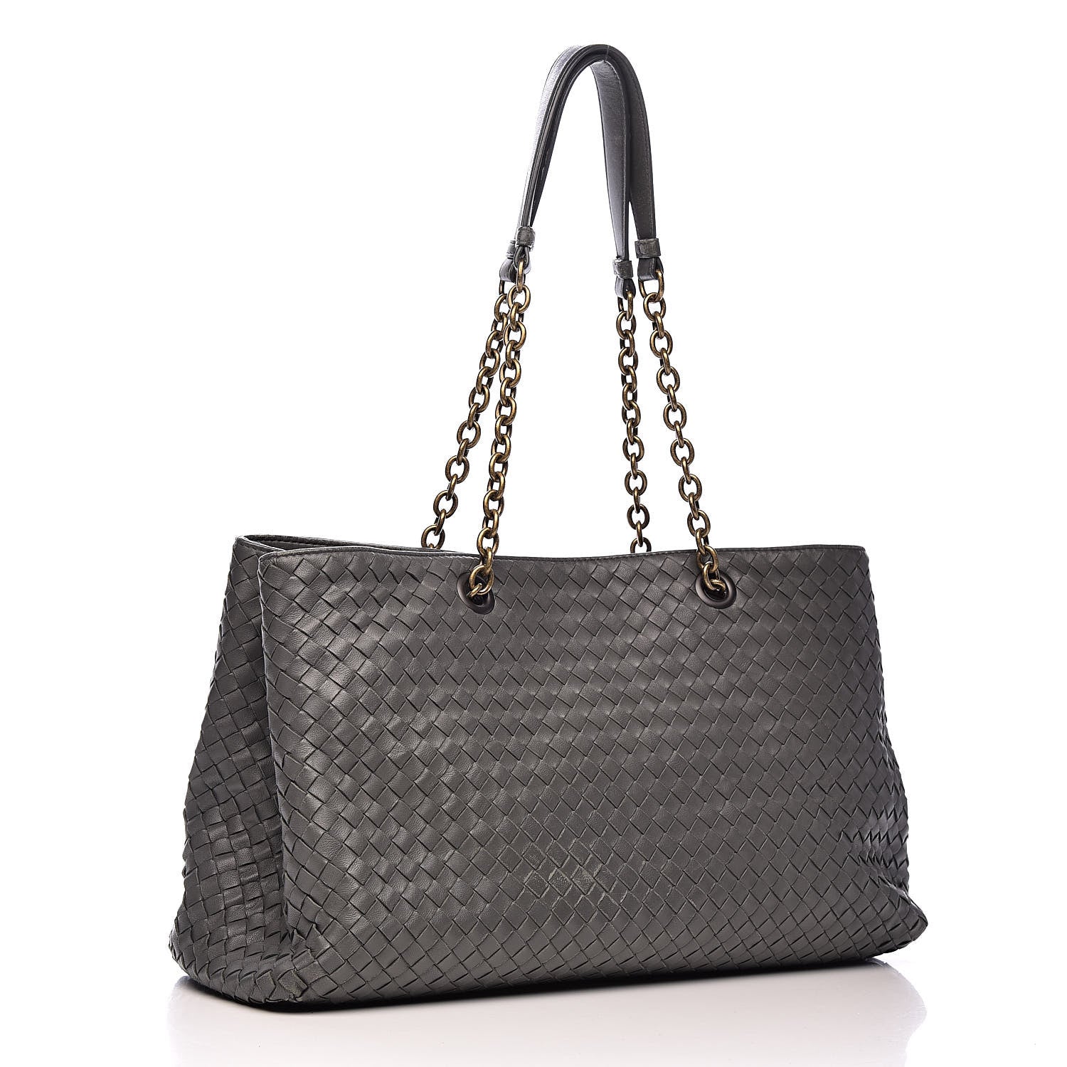 Bottega Veneta Nappa Intrecciato Large Classic Chain Strap Tote Light Grey 3 of 16