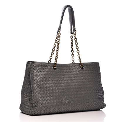 Bottega Veneta Nappa Intrecciato Large Classic Chain Strap Tote Light Grey 3 of 16