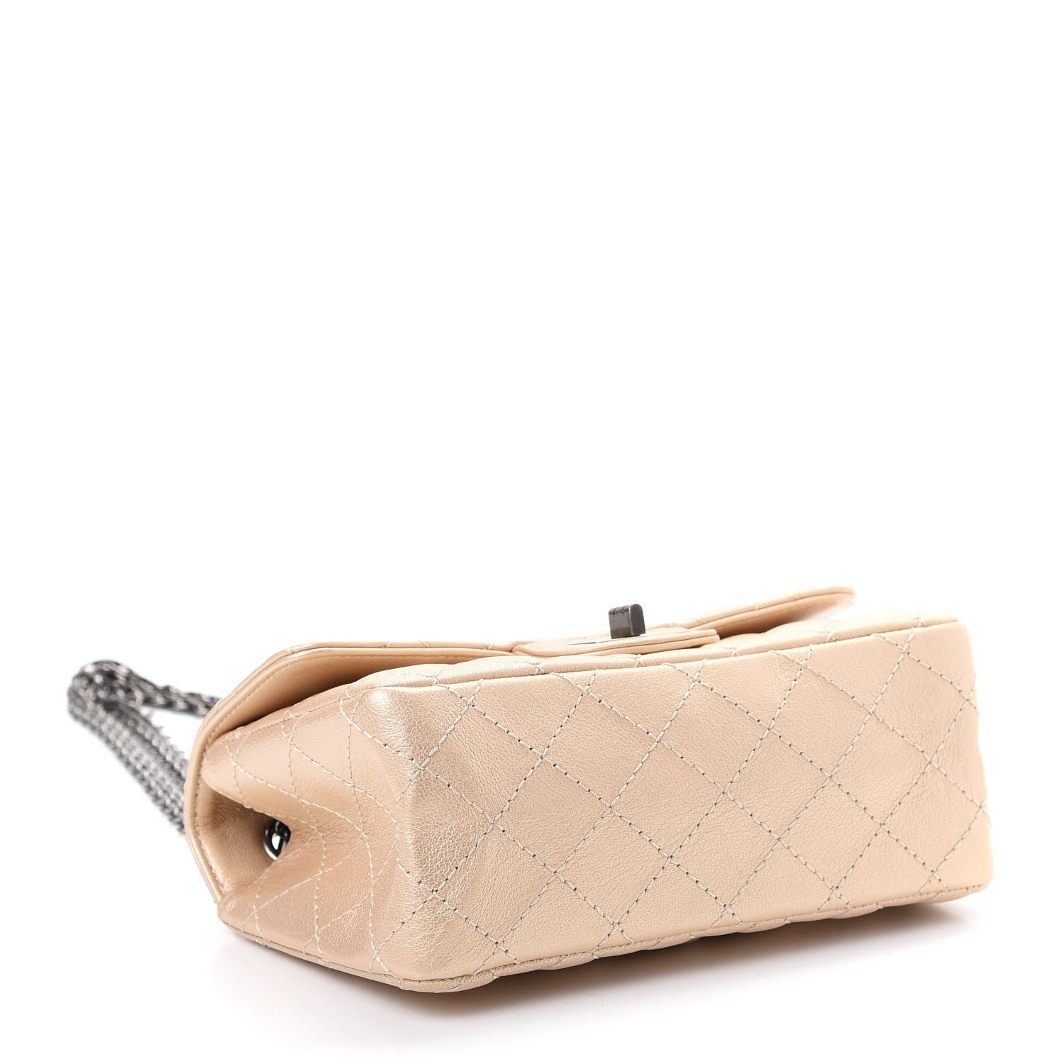 Chanel Metallic Sheepskin Quilted 2.55 Reissue Mini Flap Beige 4 of 10