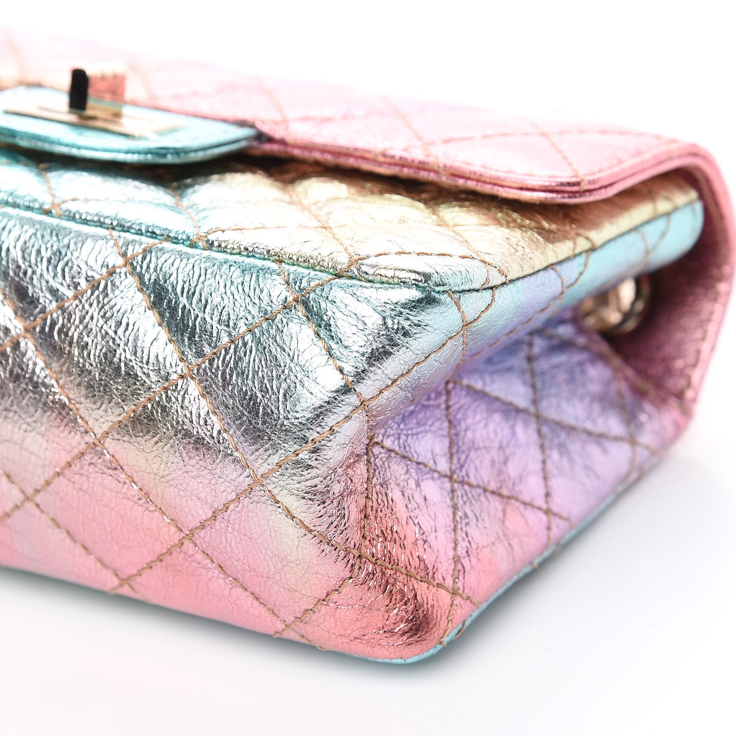 Chanel Metallic Goatskin Quilted Mini 2.55 Reissue Flap Multicolor 8 of 10