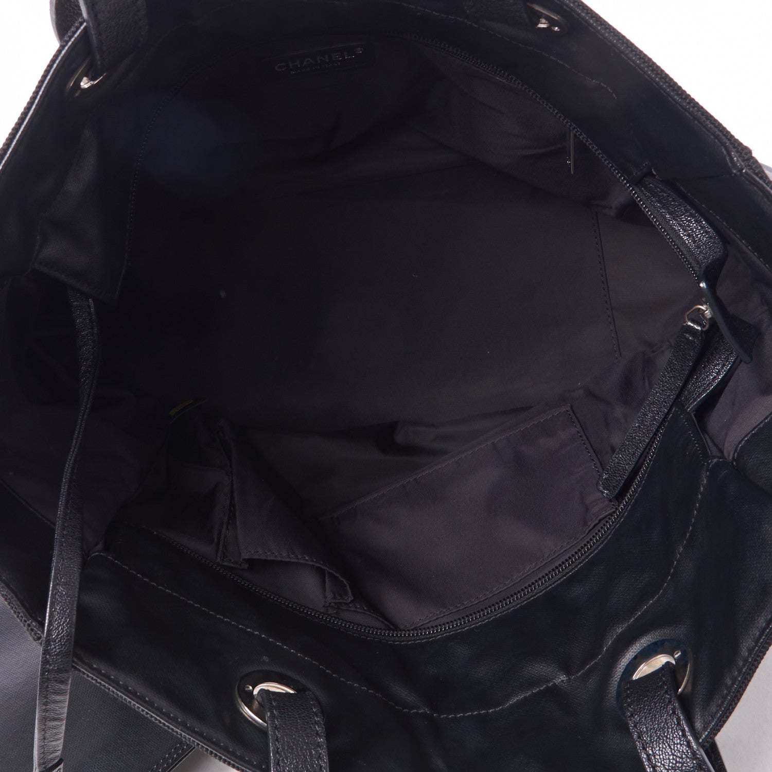 Chanel Coated Canvas Quilted Large Paris Biarritz Tote Black 8 of 9