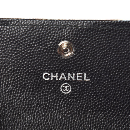 Chanel Caviar Chevron Quilted Boy Card Holder Wallet Black 6 of 8