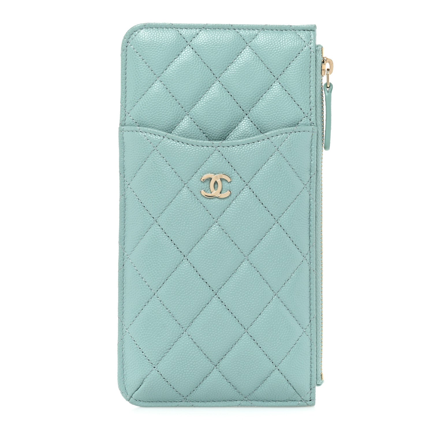 Chanel Caviar Quilted Classic iPhone Pouch Blue 1 of 12