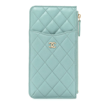 Chanel Caviar Quilted Classic iPhone Pouch Blue 1 of 12