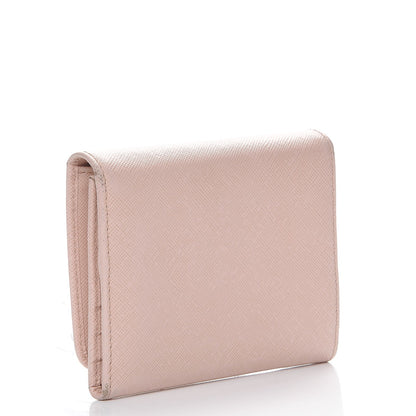 Prada Saffiano Metal Tri-Fold Compact Wallet Cipria 3 of 12