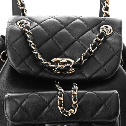 Chanel Lambskin Quilted Small Duma Drawstring Backpack Black 8 of 9