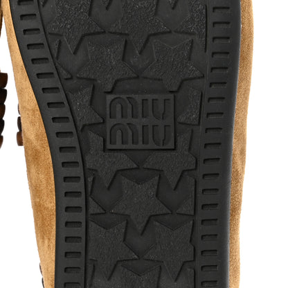 Miu Miu Suede Tassel Loafers 37 Olive Green 7 of 9