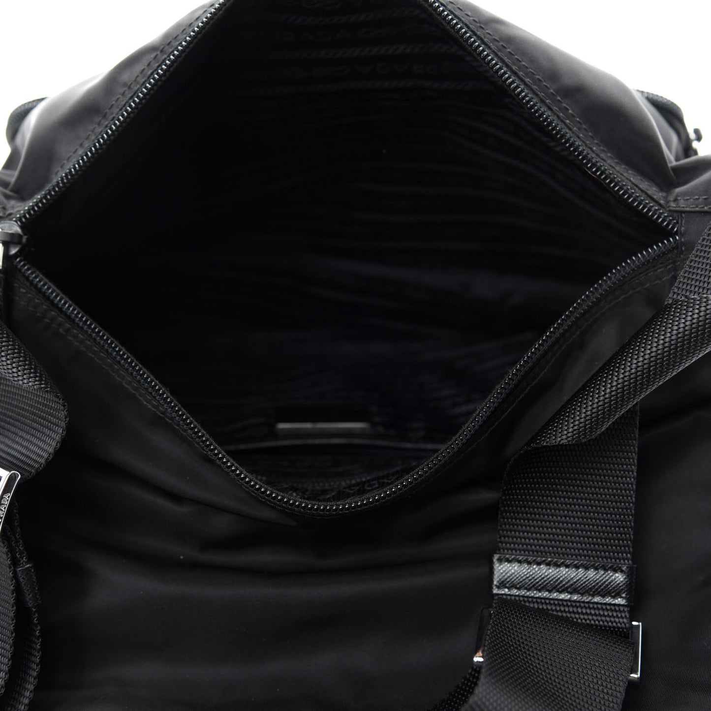 Tessuto Nylon Saffiano Messenger Bag Black