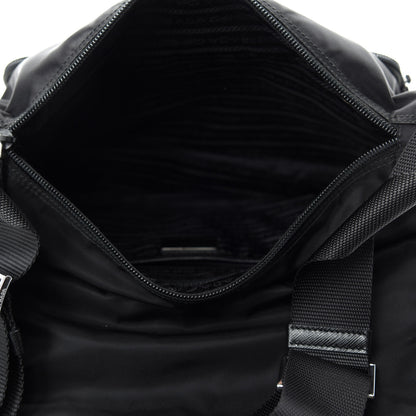 Prada Tessuto Nylon Saffiano Messenger Bag Black 5 of 10