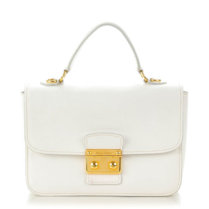 Miu Miu Goatskin Madras Shoulder Bag Bianco 1 of 8