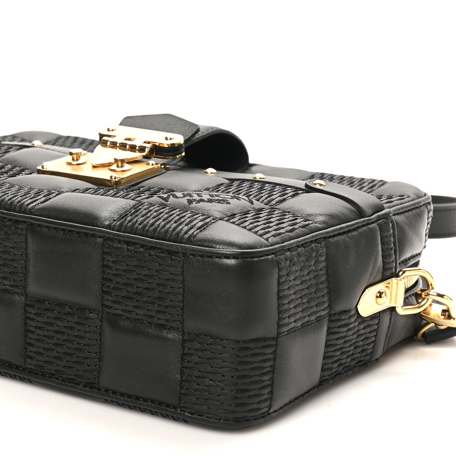 Louis Vuitton Lambskin Damier Quilt Troca MM Black 9 of 10