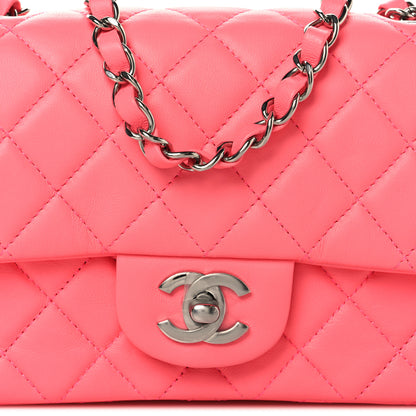 Chanel Lambskin Quilted Mini Rectangular Flap Pink 8 of 10