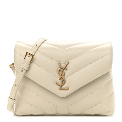 Saint Laurent Calfskin Y Quilted Monogram Toy Loulou Crossbody Bag Blanc Vintage 1 of 11
